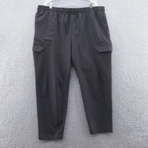 FLX Mens Tapered Cargo Performance Pant 2XL Black Pull On Drawstring Lightweight
